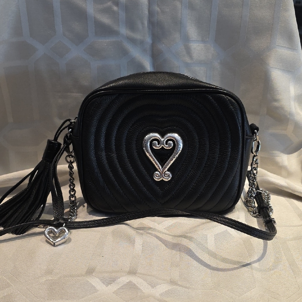 Brighton Elegant Black Heart-Embellished Women's Bag